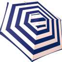 Rio Beach 7' Outdoor Market Umbrella with Sand Anchor and Carrying Bag, Portable Patio and Beach Umbrella with Anchor, Blue/White