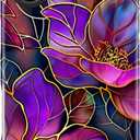 for iPhone 17 Case - Wireless Charging Compatible - Dual-Layer Hard Shell + Silicone Cover - Shockproof Protective Phone Case with Stylish Designs for Women - Blooming Purple Flowers