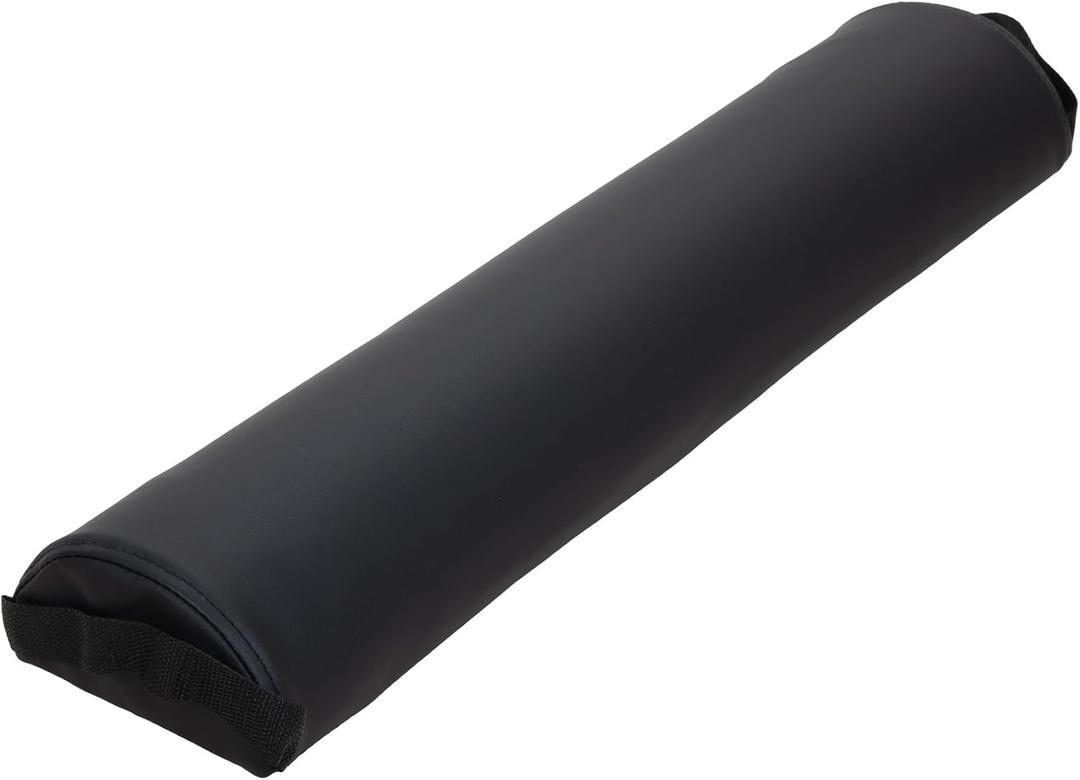ForPro Premium Half-Round Bolster Pillow for Massage and Yoga, Oil and Stain-Resistant, 6W x 3" H x 26L, Black