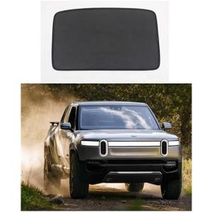 Front and Rear Sun Visors 2 in 1 Single Layer Design Glass Roof Sun Shade Mesh Covers with Coated UV Reflective Layer for RIVIAN R1S 2022+ 2 Pack