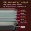 Elite Gourmet 15" x 12" x 4" Electric Skillet, Xtra Deep Dish, Ceralast PFAS Free Ceramic, 1500W Rapid Heat, Tempered Glass Vented Lid, Dishwasher Safe, 12.5 Qt., Black/Gray