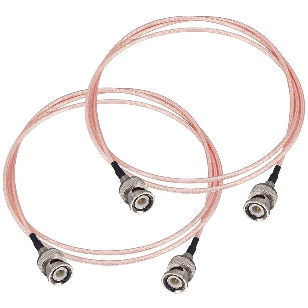 Boobrie 2PCS BNC Male Cable 3.28Ft/1M BNC Male to Male Coaxial Cable RG316 RF Coax Antenna Extender Pigtail Jumper 50 Ohm HD-SDI Cable for CCTV,DVR,Camera,Video Equipment