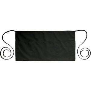 PLOYMONO Server Apron with 3 Pockets, 1 Pack Short Waist Apron for Waitress Waiter, Restaurant Servers, Bartenders, Hosts (24L x 12W) Black