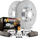 PowerStop Front Brake Kit For Toyota 4Runner 2003-09 |FJ Cruiser 2007-14 |Tacoma 2005-23 - Truck & Tow Carbon Fiber Ceramic Brake Pads + Drilled & Slotted Rotors Upgrade, K137-36
