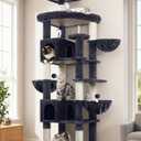 Globlazer Extra Large Cat Tree Tower, 82in Tall Heavy Duty Cat Tree for Indoor Cats Large Adult Big Cat Tower with 8 Scratching Posts, 2 Cat Condos, 2 Padded Perches, 3 Hanging Baskets, S82, Dark Gray