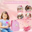 YOOLIFE Little Girl Backpacks Birthday Gifts for Girls Kids Kindergarten Backpack Personalized Kids Small Backpack for Little Girl, Initial Toddler Daycare Backpacks Cute Blue Letter B