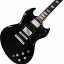 Electric Guitar, Black, Dual Humbucker Pickups, Chrome Hardware