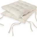 Seat Cushions 4 Pcs Beige, 16x16 Inch