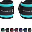 Gymreapers Ankle Straps For Cable Machine Kickbacks, Glute Workouts, Lower Body Exercises - Adjustable Leg Straps with Neoprene Padding (Pair, Cyan)