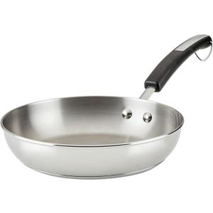 Farberware Brilliance Stainless Steel Frying Pan/Skillet,10 Inch, Dishwasher Safe and Induction Ready, Compatible with All Cooktops,Stainless Steel