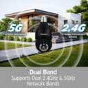 Energizer Smart Outdoor 2K QHD Security Socket Camera, 5GHz & 2.4 GHz Dual Band, Pan & Tilt Motion Tracking, 2-Way Audio, Night Vision, Recording, Instant Alerts, Voice Control with Google & Alexa,