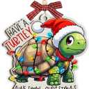 4 x Turtle Christmas Ornaments 2025, Unique Turtley Xmas Gifts for Neighbors, Friends, Family, Turtle Gifts for Women Men, Adorable Christmas Ornaments for Tree Decorations
