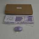 Wireless Keyboard and Mouse Combo, Full-Sized Wireless Keyboard and Adjustable DPI Mouse for PC, Windows, Desktop, Laptop, 2.4GHz USB Receiver, Purple