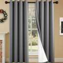 2 Panels 100% Blackout Curtains, Lightweight Thermal Insulated Grommet Drapes for Bedroom Living Room, Light Blocking Window Treatment, Pack of 2, 54x108 Inches, Charcoal Grey