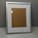 Golden State Art - 16x20 Aluminum Picture Frame - with Mat for 11x14 Photo or Without Mat for 16 x 20 Poster - Real Glass Cover - Simple and Elegant Decor for Wall Mounting - 1 Pack - Silver