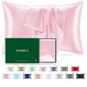 Mulberry Silk Pillowcase for Hair and Skin, SGMSILK 22 Momme Natural Silk Pillow Cases with Zipper, 6A Soft and Smooth Single Sided Pure Silk Pillow Cover (Soft Pink, Queen 20"x30")