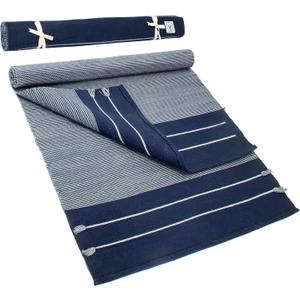 Y O Gayo Handmade Organic Yoga Mat made with 100% Organic Cotton Yoga Mat - Natural Yoga Rug for Exercise, Workout, & Fitness Rug - Hand Weaved, Washable - 74 inches X 26 Inches - multi-color (blue)