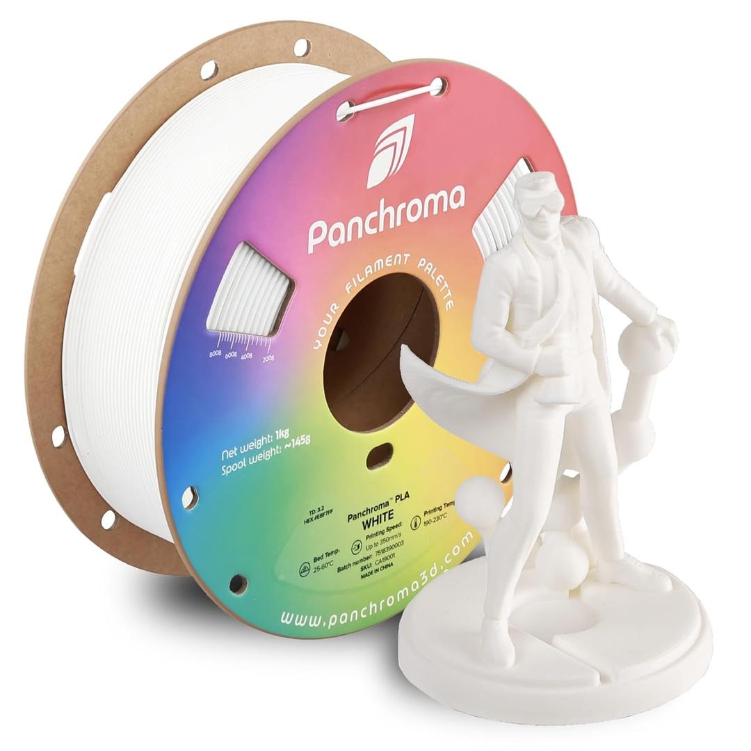 Polymaker Panchroma PLA White 3D Printer Filament, 1.75mm, 1kg Spool, Easy to Print, High Speed Printing, Tangle Free, AMS Compatible, Perfect for Toys, Decor, Miniatures, Models & Cosplay