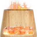 SALKING 2in1 Ultrasonic Essential Oil Diffuser & Himalayan Salt Lamp, Aromatherapy Diffuser Cool Mist Humidifier with Auto Off Function, 100% Pure Himalayan Pink Salt Rock, 150ml (Wooden Grain)