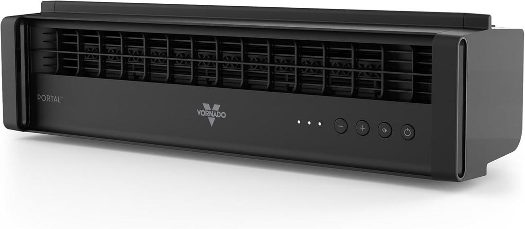 Vornado PORTAL Window Fan with 3 Speeds, Reversible Exhaust Mode, Weather Resistant, Window Fan For Kitchen, Bedroom, Home, Low Profile, Black