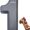 Dioycli Large Number Cake Pans for Baking 3D Cake Silicone Cake Mold DIY Personalized Cake Pan for Birthday and Wedding Anniversary Number 1 Cake Pan of 10 Inch