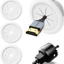 VCELINK TV Cord Hider for Wall Mounted TV, 2.36" (60 mm) Mini White Cable Management Kit Hides TV Wires- Push Type, 4 Pack Wall Cord Pass Throughs and 1 Hole Saw Drill- Ideal for Mounted TVs, Desks