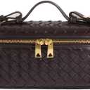 Slouchy Woven Crescent Crossbody Purses Women Square Box Shoulder Bag Mini Suede Tote Hobo Bags Handbag Evening Clutch Purse