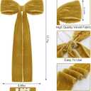 Daifunli 8 Pcs Extra Large Valentines Day Velvet Bows, 17.7 x 8.7 Vintage Raw Edge Ribbon Swag Bows for Romantic Home Decor, Door Wall Mantel Hanging Decorations(Khaki,8.7 x 17.7 x 3 in)