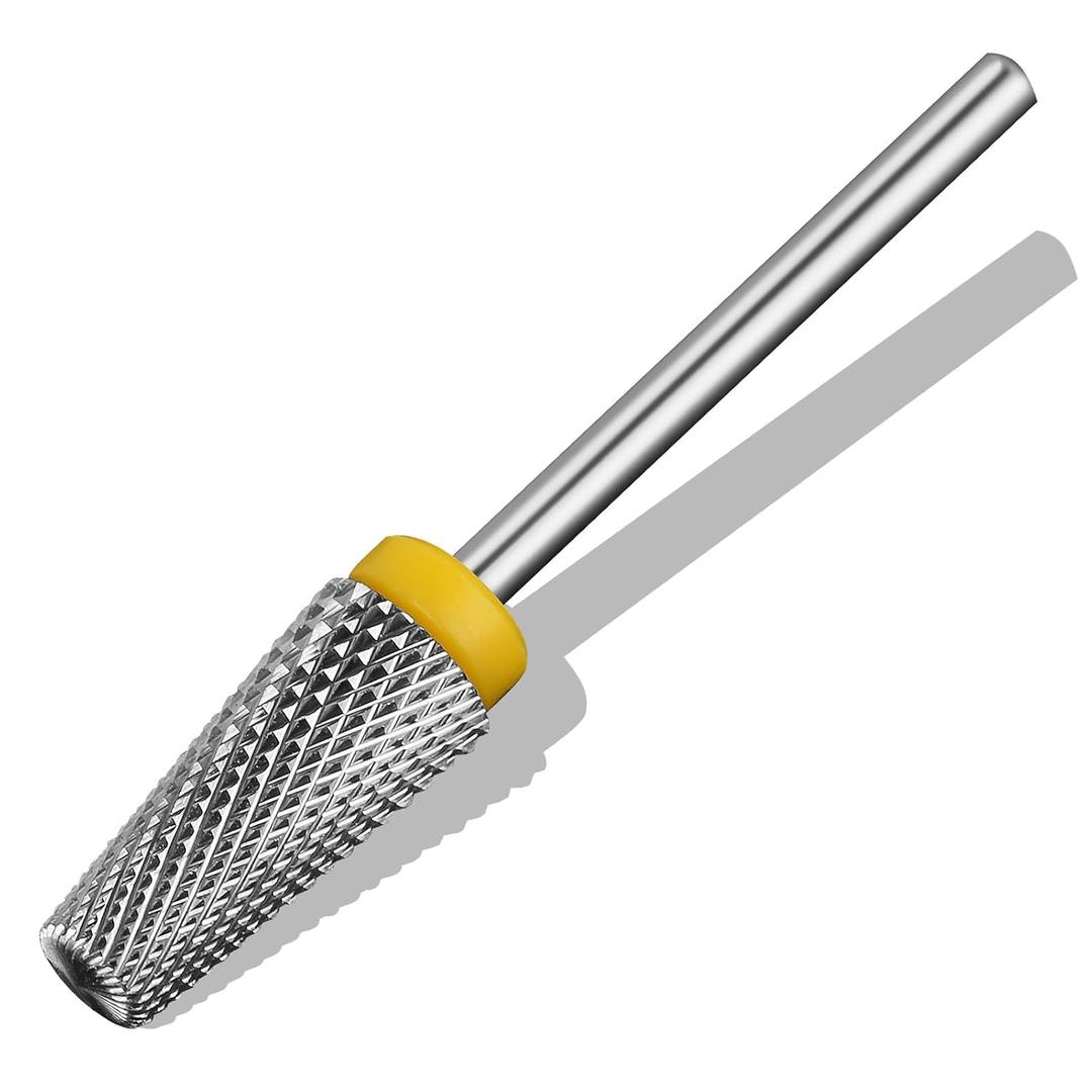 5-IN-1 Tungsten Carbide Bit,Tapered Barrel Electronic Nail Drill Bit for Acrylic Gel Nails Dual Nail Form Remove,3/32 Diameter Nail Bit for E-File Nail Drill(Extra-Fine)
