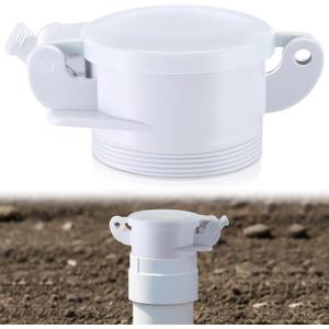 4" White Sewer Cap for RV Sites/Campgrounds Odorless Male Sewer Cap Easily Threads into Standard Threaded PVC Collar Exterior Accessories for Trailers, Campers, and Motorhomes