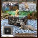 Heated Cat House for Outside with Dual Doors, Insulated Cat House Outdoor with Heating Pad, Weatherproof Heated Outdoor Cats Houses Weatherproof for Feral Cats (Leaf, 17.5" L x 12" W x 13" H)