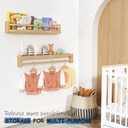 Harwaya Wooden Wall Bookshelf for Kids Room, Large Nursery Floating Shelves for Kids Bedroom, Natural Wood Wall Mounted Bookshelves for Baby Toddler Classroom Library Books (36 Inch Long, 3-Pack)
