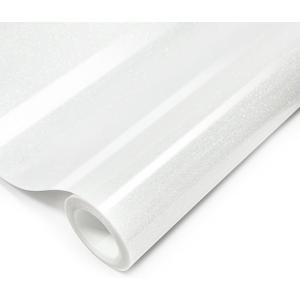 Yiwloer White Glitter HTV Heat Transfer Vinyl, 12" x 8ft lron on Vinyl, for T-Shirt Ironing, Vinyl HTV Easy to Cut and Weed, The Best Choice for DIY Creativity