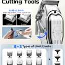 KIKIDO Hair Clippers Professional Cordless for Men, Barber Clippers for Hair Cutting Kit, Wireless LCD Display Hair Trimmers Set, Rechargeable Haircut Machine for Family (Sliver)