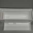 4cs Large Rectangle White Acrylic Buffet Riser Set Sizes (13" to 15") - Buffet Risers for Buffet Table, Display Stand Shelf for Catering Dessert Collectibles Jewelry Figures Show, Stackable Food Risers With Hollow Bottoms