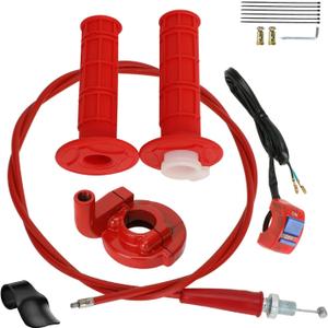HIAORS 7/8" Mini Bike Throttle Cable Kit Assembly Compatible with Predator 212cc 196cc Coleman CT200U CT200U-EX BT200X CC100X Baja Warrior MB200 DB30 Motovox SSR Apollo CRF50 Pit Dirt Bike Parts (Red)
