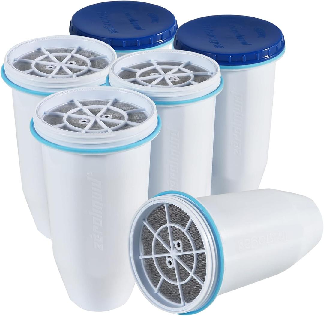 Zeroliquid ZR-001 Replacement Water Filter, Replacement Water Filters for Pitchers and Dispensers, Most Advanced 6-Stage 0 TDS System (4 Pack)