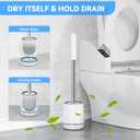 Toilet Brush, 2 PCS Toilet Brush and Holder with 304 Stainless Steel Handle, Space Saving Toilet Bowl Brush for Storage, Durable Bristles Toilet Scrubber for Bathroom Cleaning