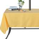 SARAFLORA Outdoor and Indoor Tablecloth -60x84 inch Yellow, Wrinkle Free Washable Waterproof Table Cloth with Umbrella Hole and Zipper Rectangle Table Cover for Spring/Summer/Patio/Picnic/BBQS/Party