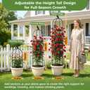 1pcs Garden Obelisk Trellis for Climbing Plants Outdoor, Tomato Cages for Garden, Metal Rustproof Plant Support Trellis for Potted Plants, Rose, Vine, Vegetable for Outdoor & Indoor Use (Black)