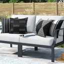 Adabana Outdoor Waterproof Pillow Covers 20x20 Inch Set of 4 Black and White Modern Geometric Throw Pillows Cover Decorative Boho Pillow Covers for Patio Garden Porch