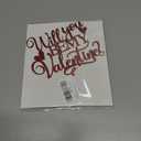 Red Glitter Will You Be My Valentine Cake Topper, Be Mine/Happy Valentine's Day/Te Amo, Valentine's Day Wedding Anniversary Party Decorations Supplies