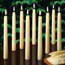 8in Beeswax Taper Candles,14 Pack Dirpless Smokeless Pure Beeswax Candles,8 Hours 100% Natural White Taper Candle Sticks Unscented Bees Wax Candle for Home,Wedding,Prayer, Meditation
