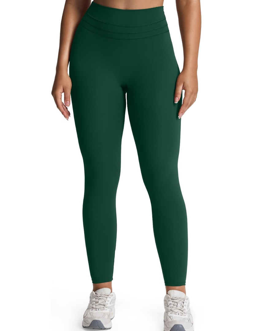 Aoxjox High Waisted Workout Leggings for Women Scrunch Tummy Control Luna Buttery Soft Gym Yoga Pants 26", Size M