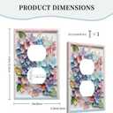 Decorative Art Light Switch Covers Macaron Hues Flowers 1 Gang Single Duplex Outlet Wall Plate Switchplate Electrical Faceplate for Home Decor