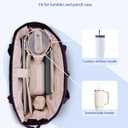 Wandering Nature Puffer Tote Bag with Cup Holder & Laptop Compartment & Trolley Sleeve for Travel, Work, Nurse, Women