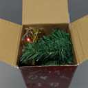 XmasExp 20in Mini Christmas Tree Artificial Small Christmas Tree with Lights,Star Treetop,Ornaments Balls,Bells and Pine Cones DIY Xmas Decorations Green