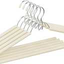 5 Pack Open Ended Pants Hangers with Non-Slip Foam Padding & V-Hook, 0.17” Heavy Duty Durable Metal, Durable Rust-Resistant & Space Saving Closet Organizer for Trouser, Coat, Camisoles, Beige