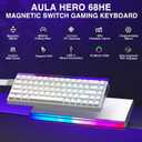 AULA Hero 68 HE 60% Gaming Keyboard Wired, Hall Effect Magnetic Switch Keyboard with Adjustable Actuation, Fast Trigger Mode, 8K Hz Polling Rate, 0.125ms Latency,Side Printed PBT Keycaps, RGB Backlit