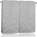 2 Pack Christmas Snowflake Hand Towels 100% Cotton Jacquard Holiday Kitchen Dish Towels Retro Neutral White Bathroom Towels Set Gift Seasonal Xmas Winter Bathroom Decor (Grey Snowflake)